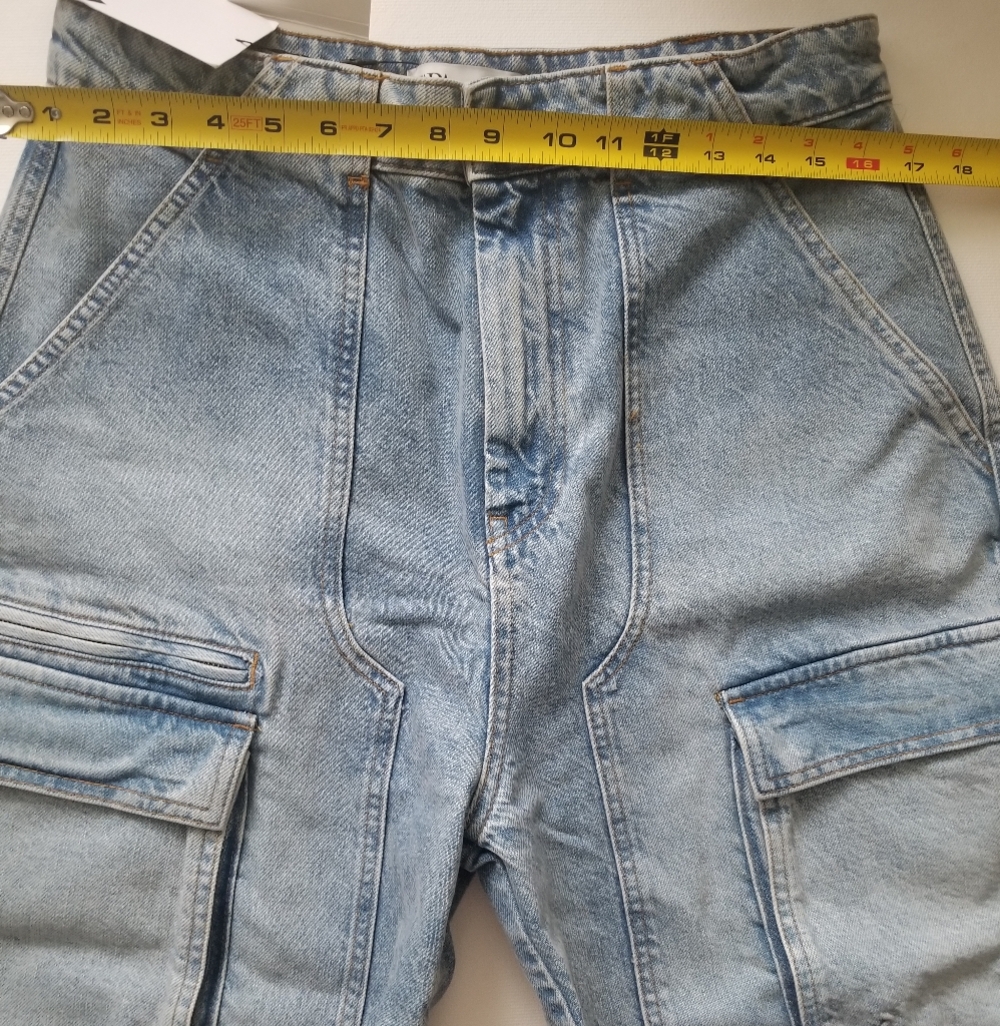New Zara Bermuda 100% Cotton Denim Cargo Short - Picture 6 of 9